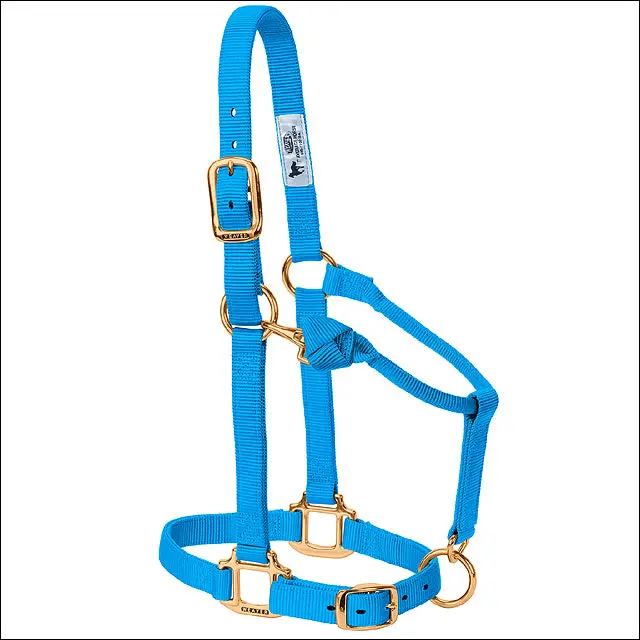 Weaver Hurricane Blue Original Adjustable Chin & Throat Snap Halter Small Horse 1