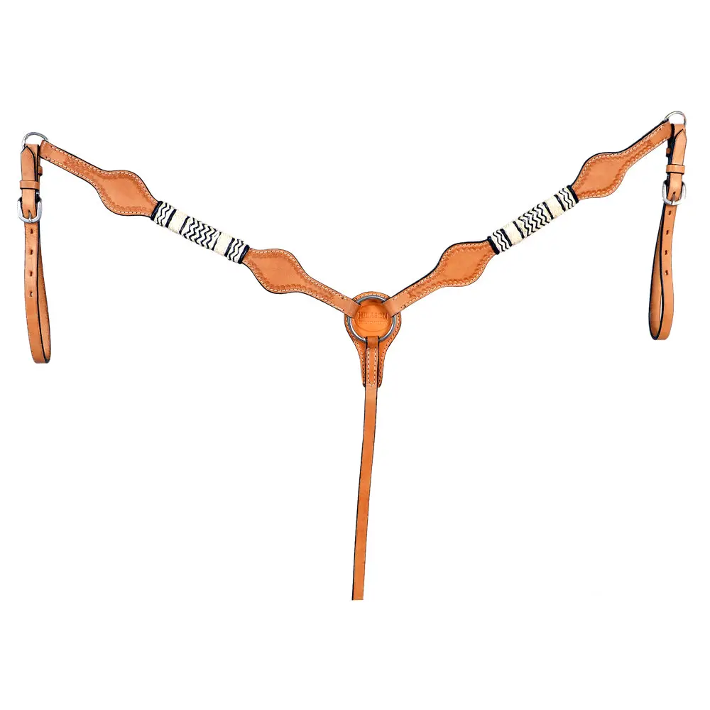 Hilason Western Horse Breast Collar Tack Genuine American Leather Tan 1