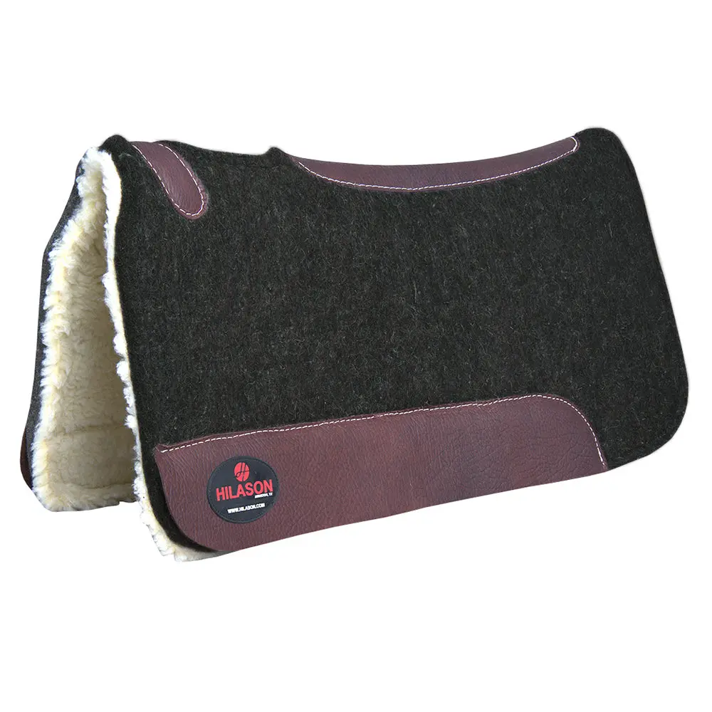 Made In Usa Wool Felt Horse Western Saddle Pad 1 Grey Fur Hilason 1