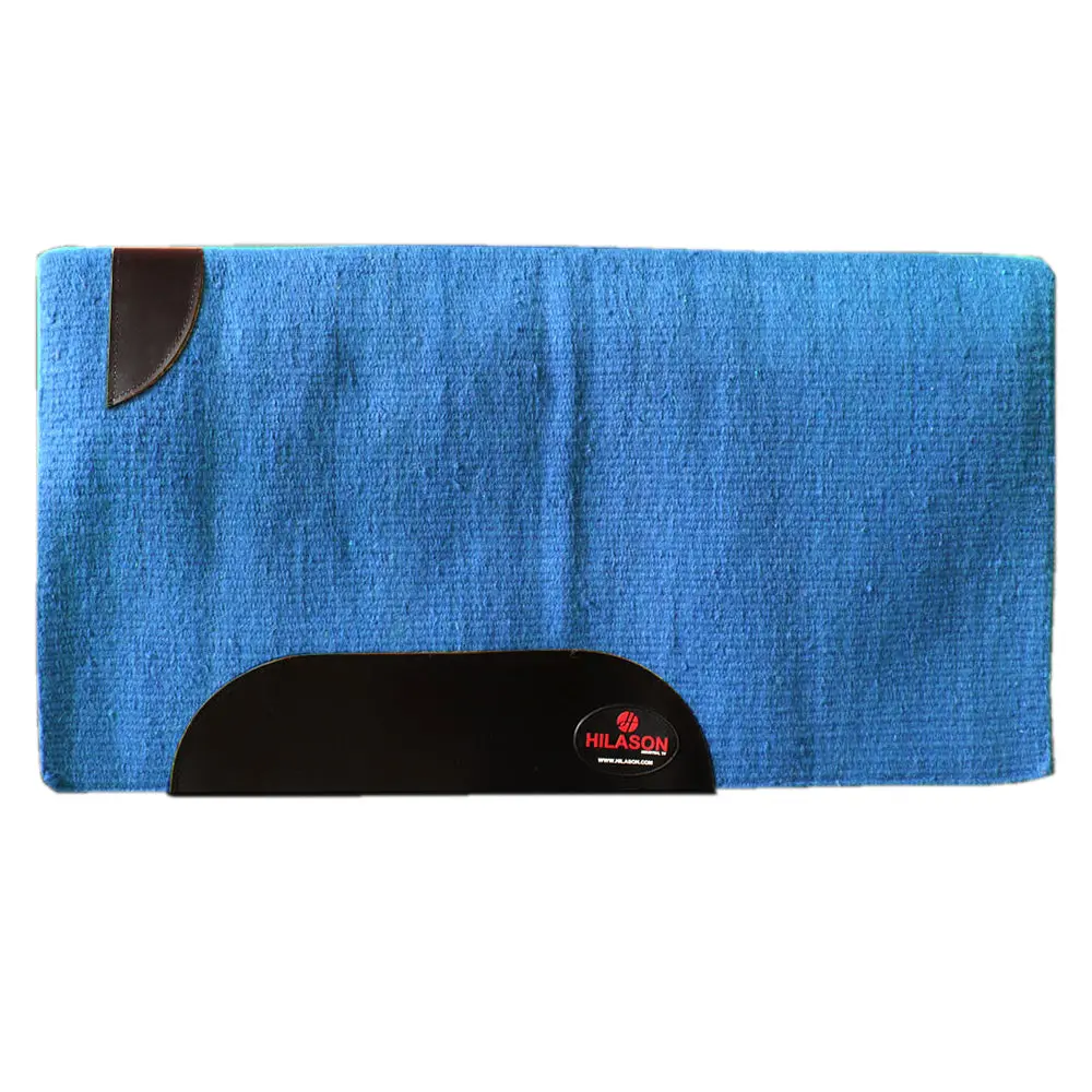 Hilason Horse Western Saddle Blanket New Zealand Wool Blue/Lime 1