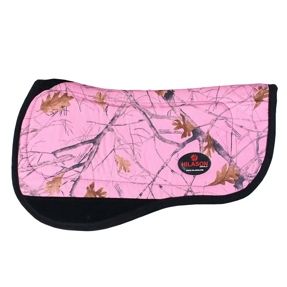 Hilason 28" X 26" Anti Slip Round Contoured H. Saddle Pad Pink Camo By Hilason Cowboy And Equestrian Accessories 1