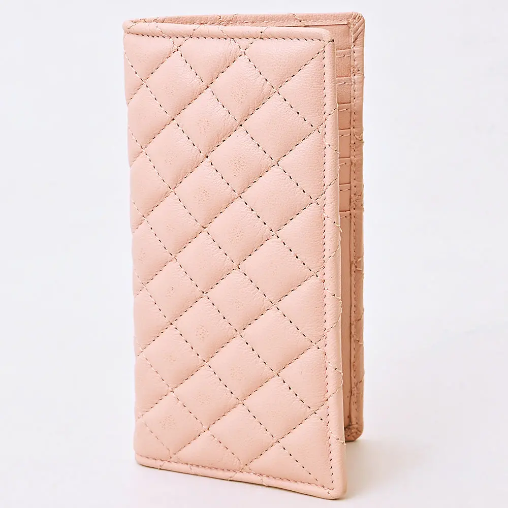 Never Mind Quilted Leather Continental Bifold Wallet Organizer 2