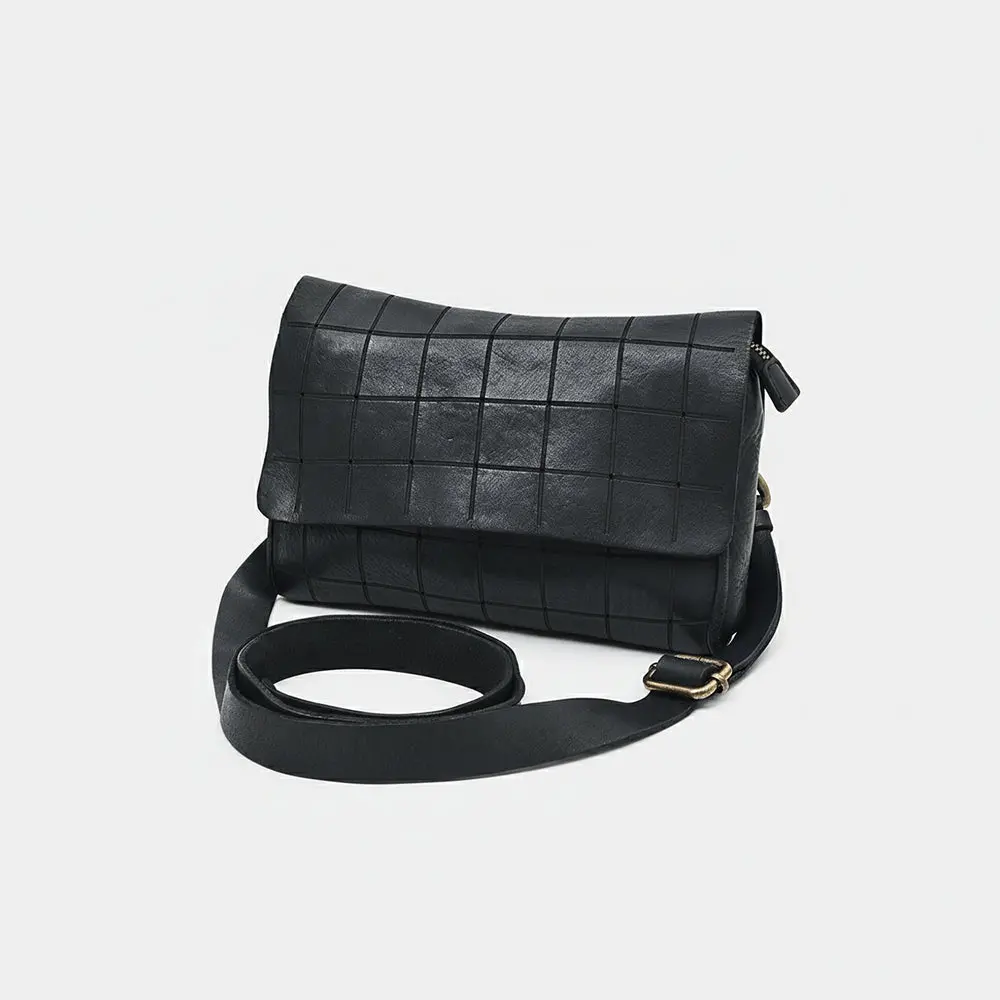 Spaghetti Western Full Grain Leather Small Crossbody Bag For Women – Slim Flap Shoulder Bag With Magnetic Closure 1