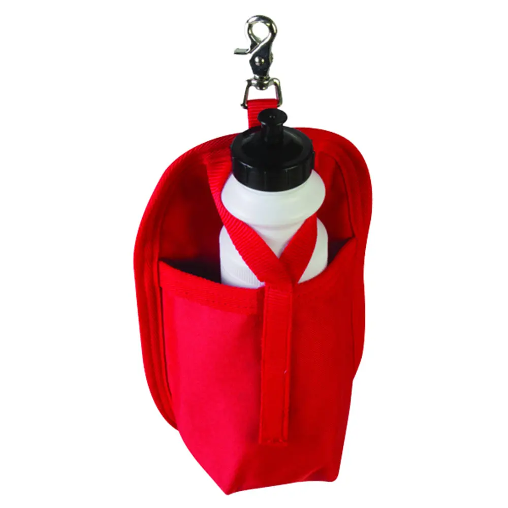 Hilason Western Rugged Red Nylon Clip-On Water Bottle Holder For Trail Riding 1