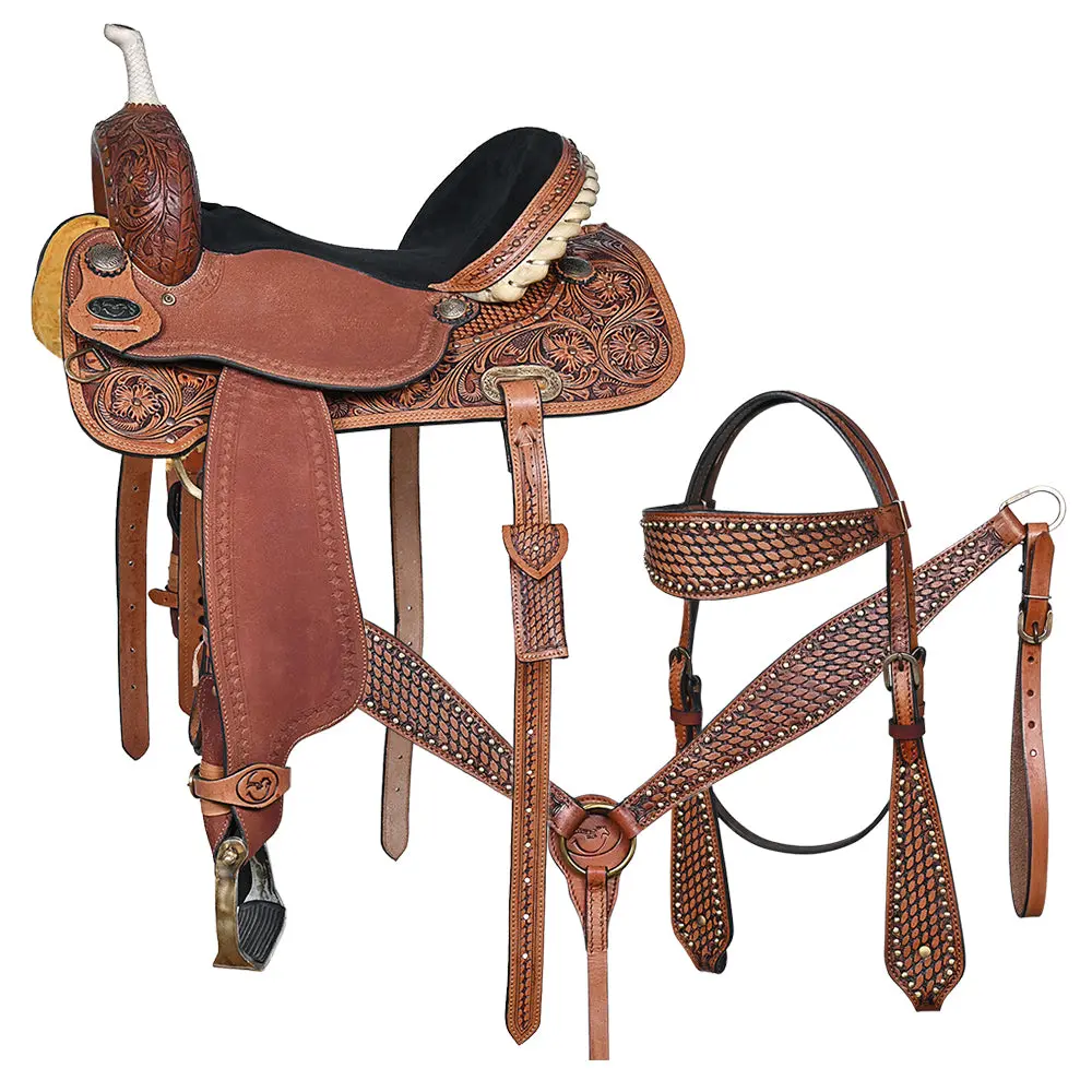 Comfytack Western Saddle Leather Trail Horse Tack Set Brown | Western Saddle | Saddle For Horses | Horse  Tack Set 1
