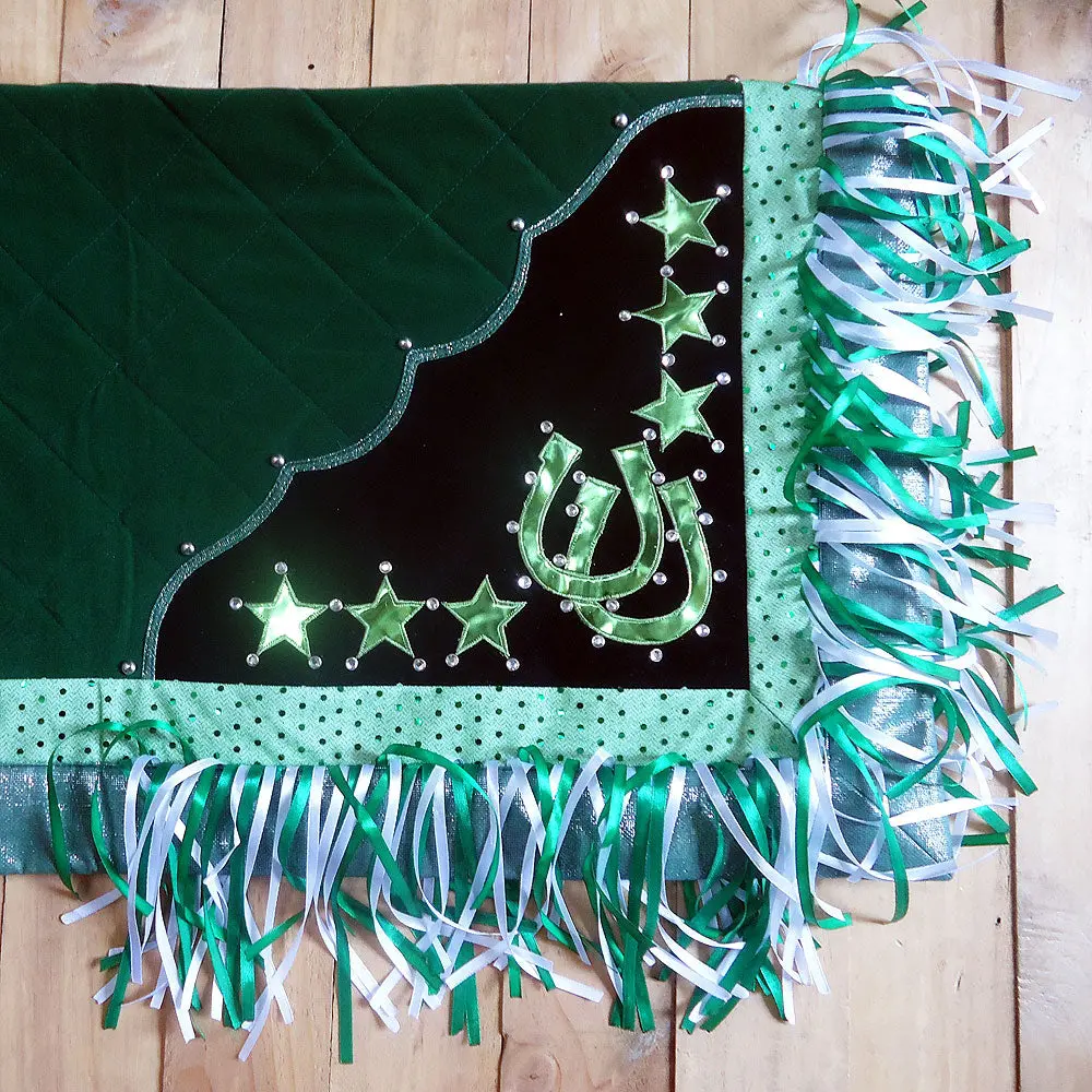 Csb108 Hilason Western Show Barrel Racing Rodeo Saddle Blanket Pad Green 1
