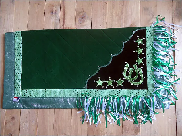 Csb108 Hilason Western Show Barrel Racing Rodeo Saddle Blanket Pad Green 2