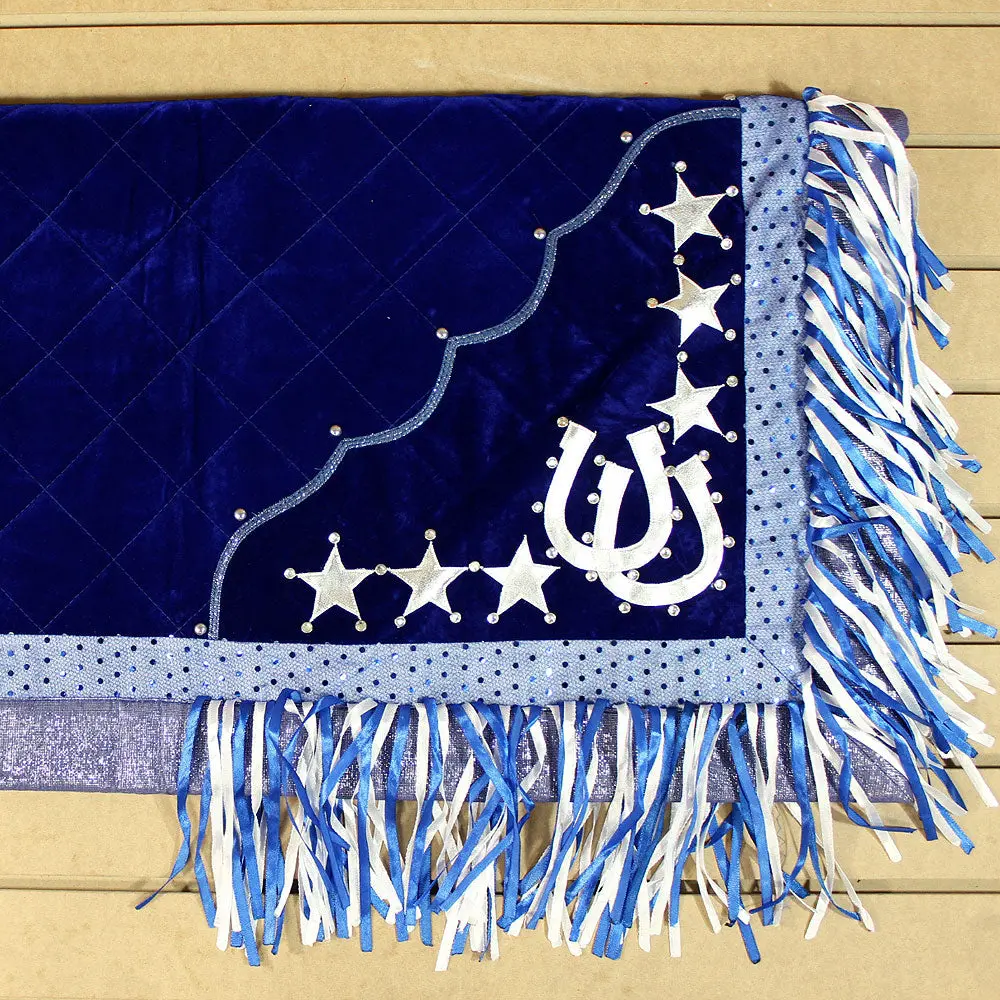 Sb102-F Hilason Western Show Barrel Racing Rodeo Saddle Blanket Pad Royal Blue 1