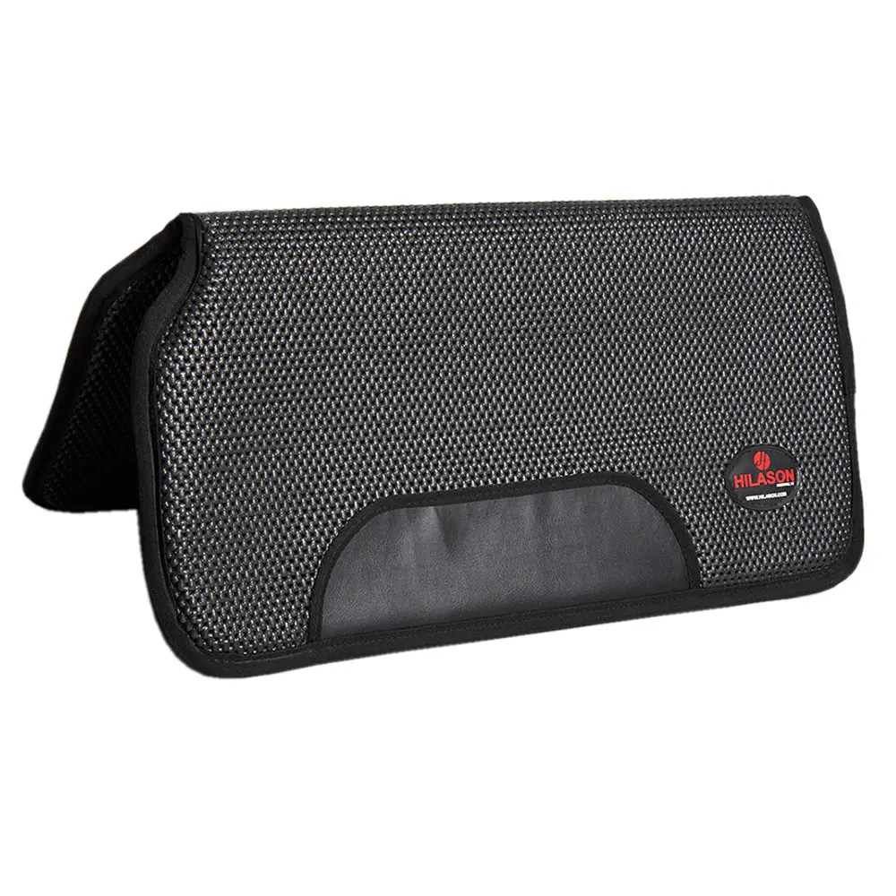 30" X 30" Hilason Air Flow Shock Absorbing Western Contoured Saddle Pad Black 1
