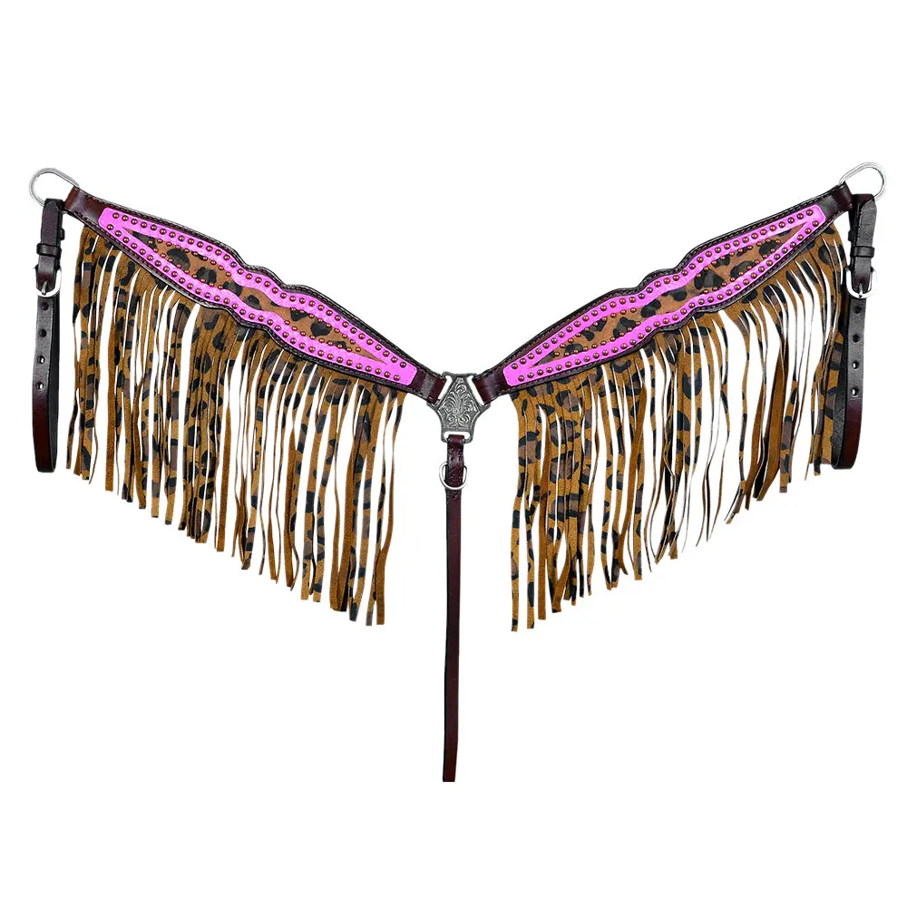 Hilason Western Horse Headstall Breast Collar Genuine American Leather Dark Brown 2