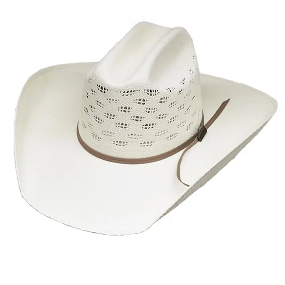 Lonestar Bruce Vented Bangora Straw Cowboy Hat Cattleman Crease, 4 1/4" Brim 1