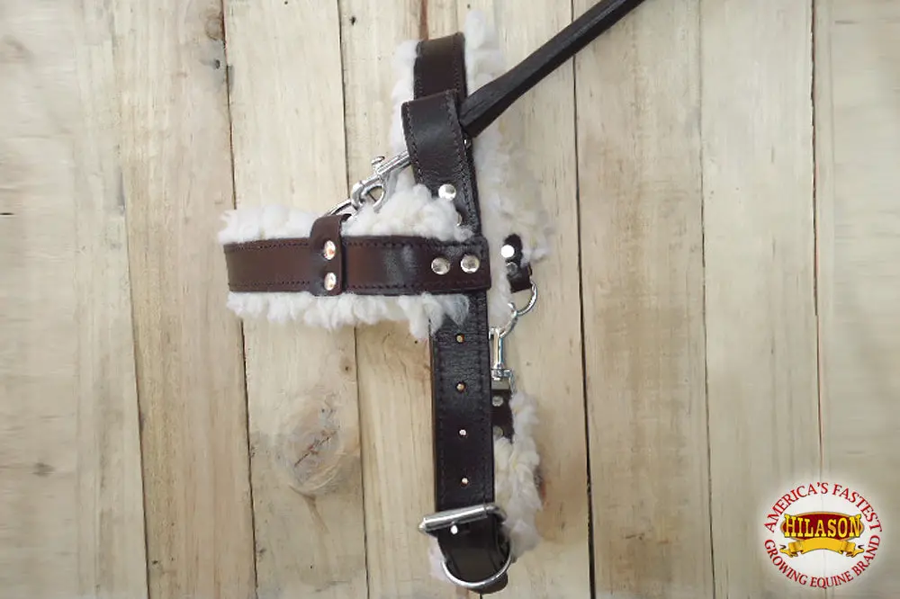 Hilason Guide Dog Harness Brown Padded Genuine Leather With Training Handle 2