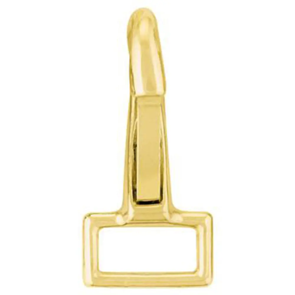 Hilason 3/4" Solid Brass (Sb) Halter Snap Rigid Square Eye Bolt Snap Equestrian 1