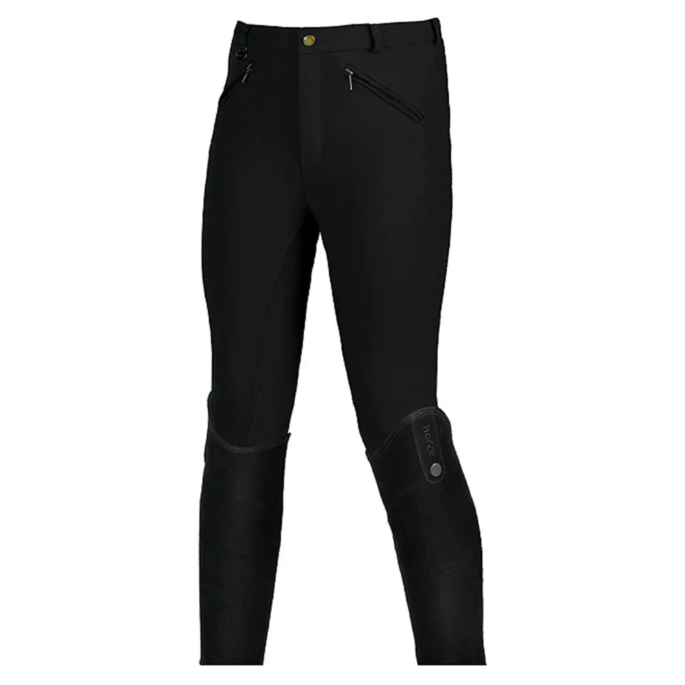 Horze Classic Cotton Riding Breeches Self Knee Patch Front Zip Pockets 1