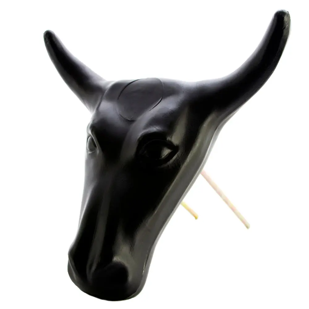 Hilason Junior Black Steer Head Roping Dummy - 11.5" Horn Span 10.5"L X5"D Black 1