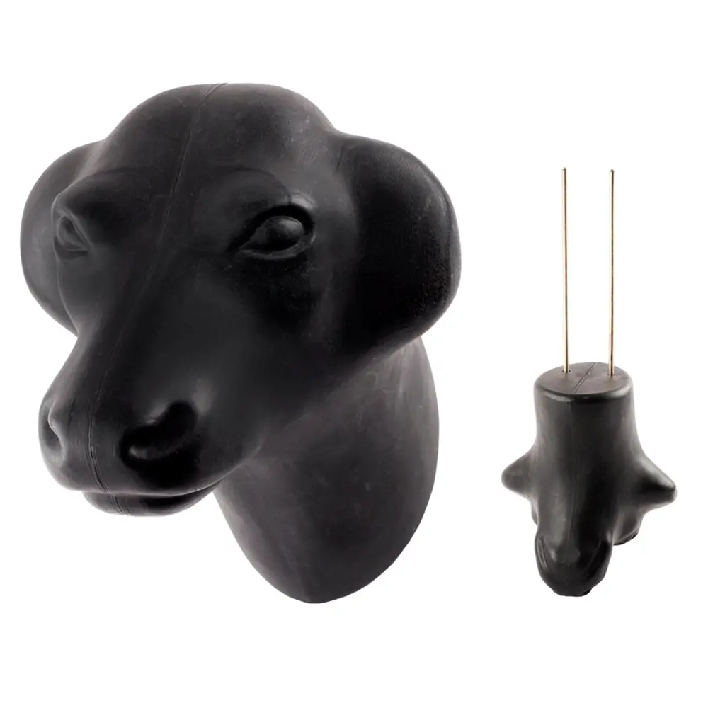 Black Calf Head Roping Dummy - 9.5" Horn Span 9"L X 11"D W/ Mounting Rods Black 1