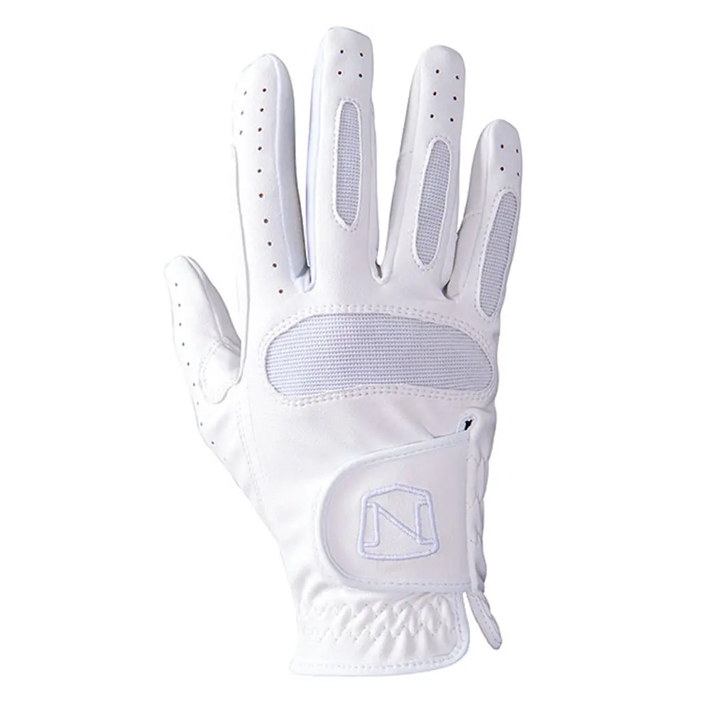 Noble Equestrian Ready To Ride Horse Riding Gloves White Size 6 Touch Screen Friendly Synthetic Leather Equestrian Gloves 1
