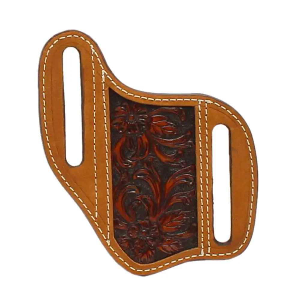 Ariat Leather Knife Sheath – Embossed Floral Design, Brown Western Style 1