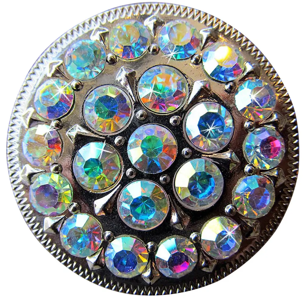 Crystal Rhinestone Bling Berry Concho Glittering Ab Stone Nickle Finish 1