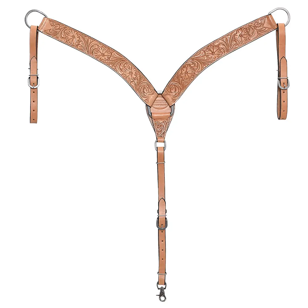 Hilason Western Horse Headstall Breast Collar Set Genuine American Leather Floral Tan | For Horses 2