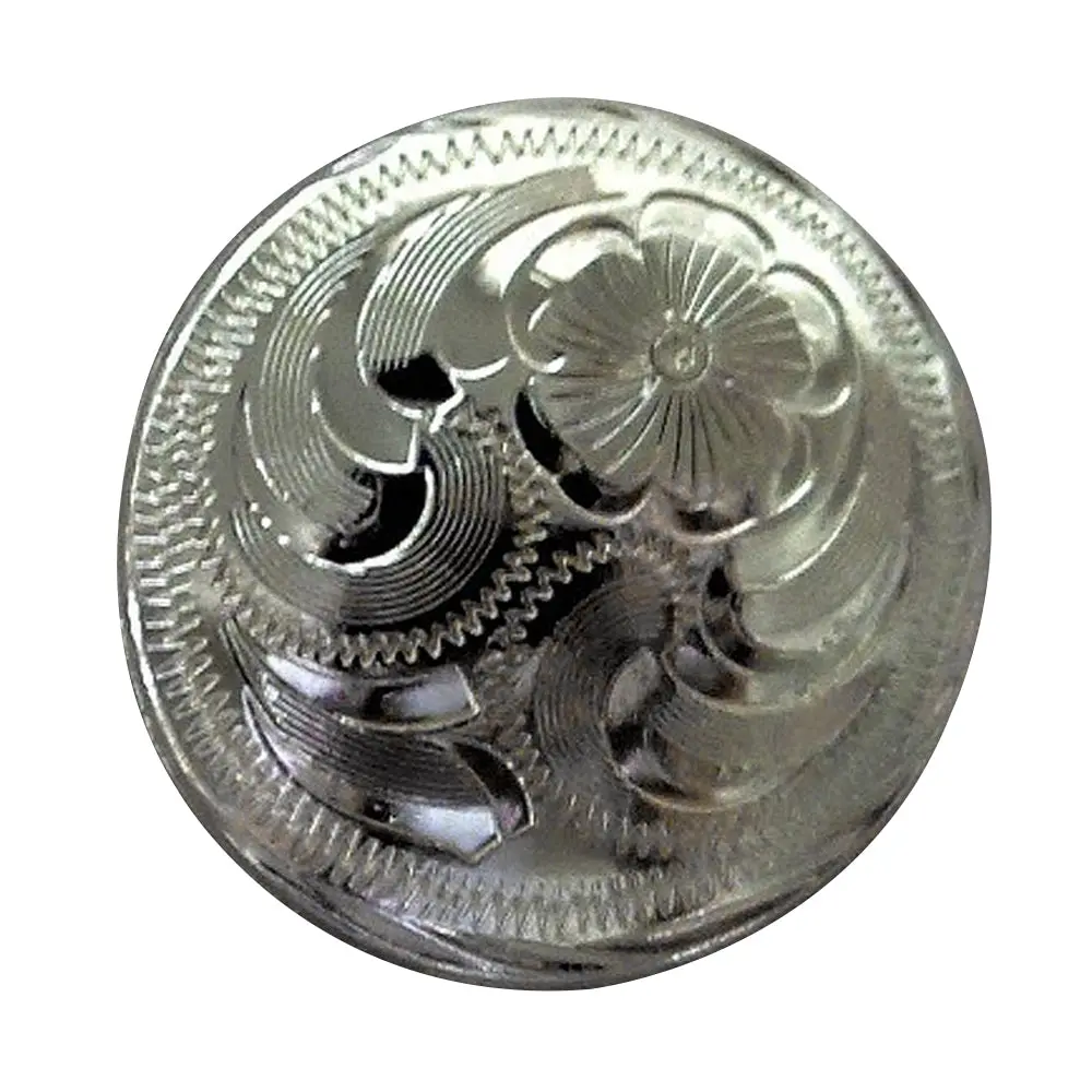 Western Screw Back Concho 1.5 In Silver Floral Round Bling Saddle Cowgirl 1
