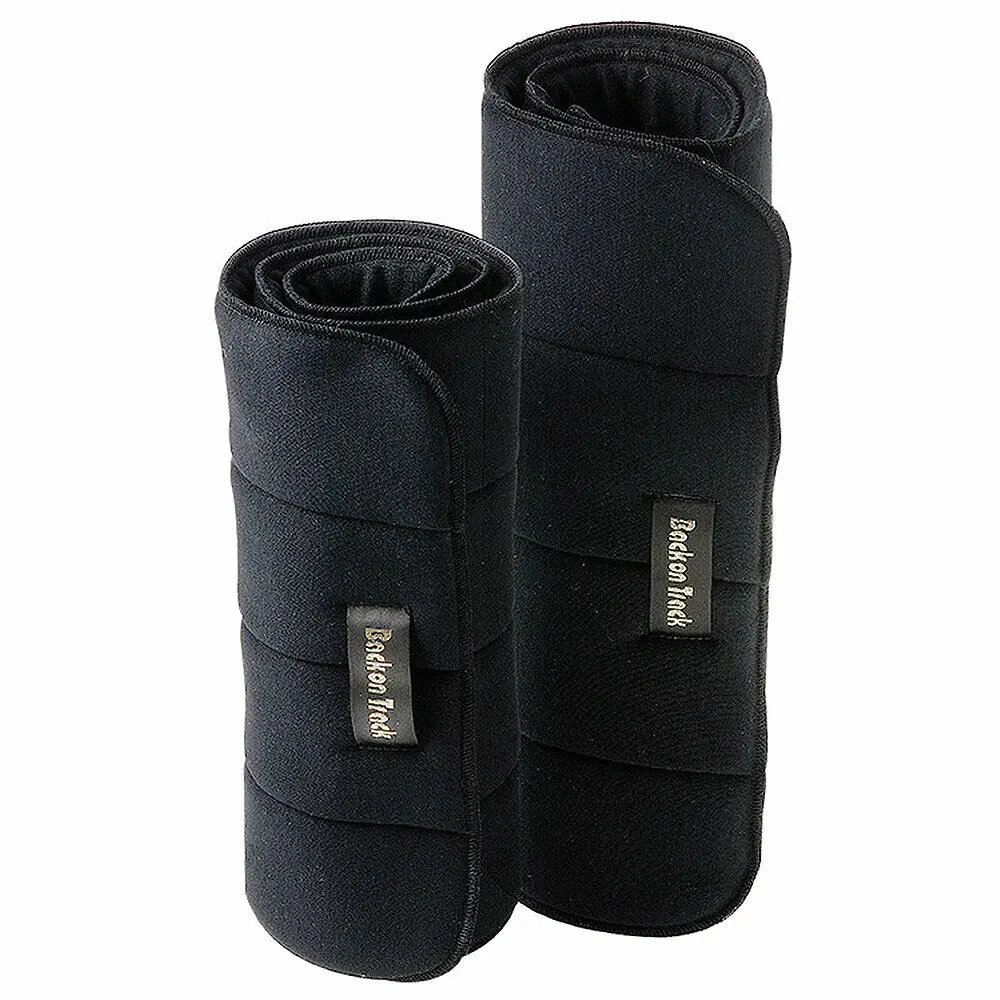 16" Back On Track Horse Leg Swelling Therapeutic No Bow Wraps Pair Black 1