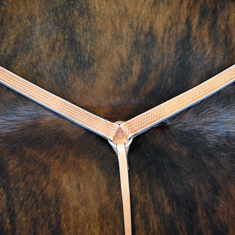 Circle Y Tack Horse Leather Straight Breast Collar Basketweave Ultra Lite 1