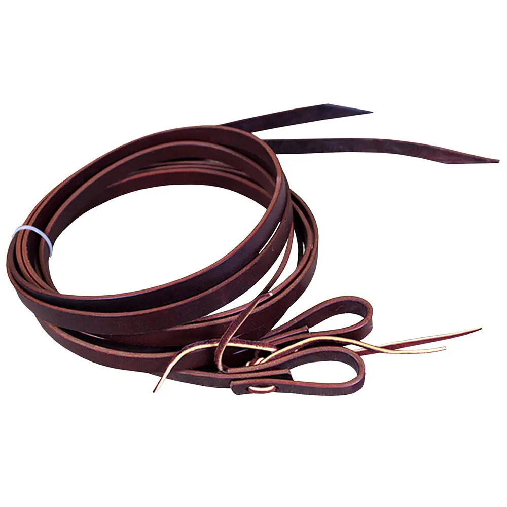 8Ft Burgundy Weaver Latigo Leather Split Reins Water Loops Tie Ends Horse Tack 1
