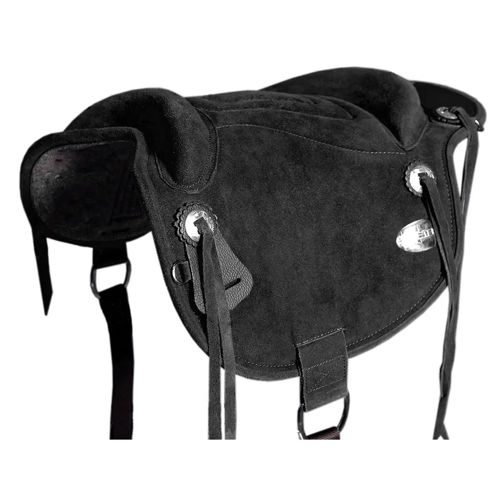 Hilason Western Baretek Bareback Pad Horsemanship Treeless Leather Black | Saddle Riding For Horses 1