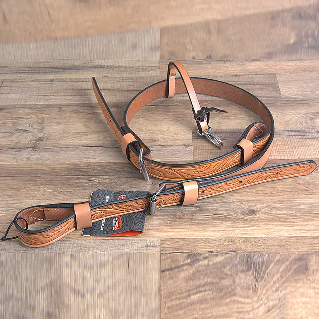 Circle Y 1 1/2" Floral Billets Tooled Horse Leather Flank Cinch Girth Ultra Lite 1