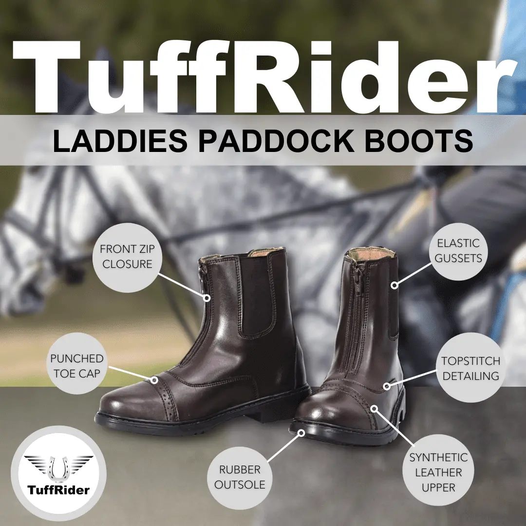 Tuffrider Women Starter Synthetic Leather Front Zipper Paddock Boots 5