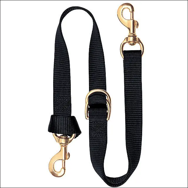 1X40 Weaver Horse Tack Deluxe Nylon Tie Down Strap W/ Brass Snap Black 1