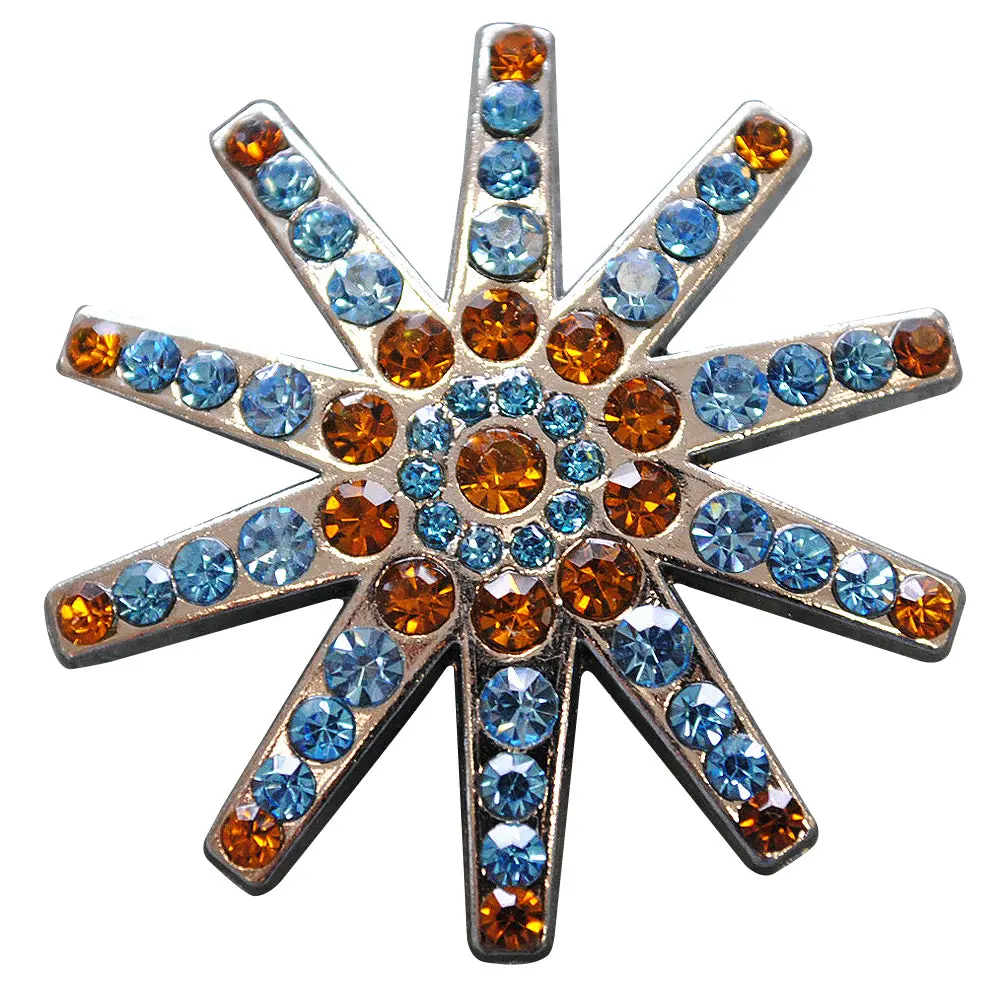 Hilason Western Screw Back Concho1 Turquoise Brown Spur Bling Headstall Tack 1.5 Inch | Concho Belt Slotted Conchos 1