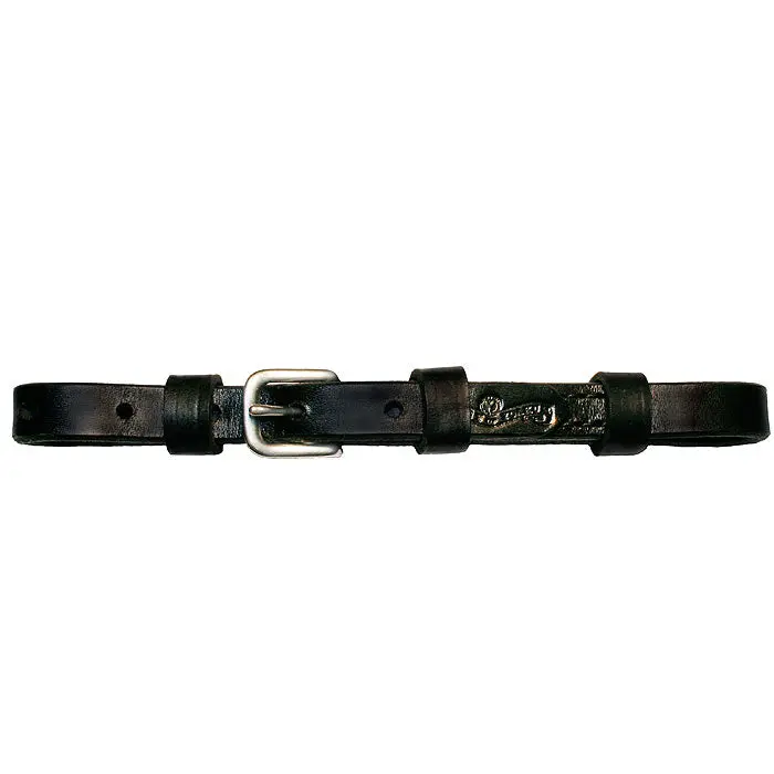 1/2 In. Circle Y Leather Horse Tack Curb Strap Black W/ Buckle 1