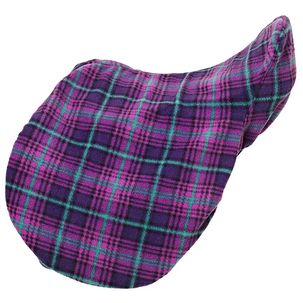 20S X 20D 40W Centaur Close Contact Fleece Saddle Cover Orchid Plaid 1