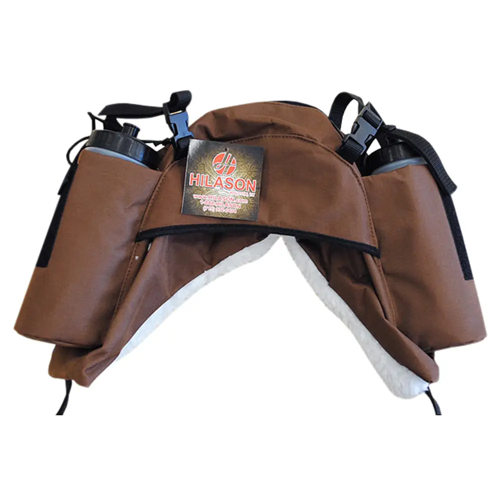 600D Cordura Outer Saddle Bags W/Bottle Brown Hilason 1