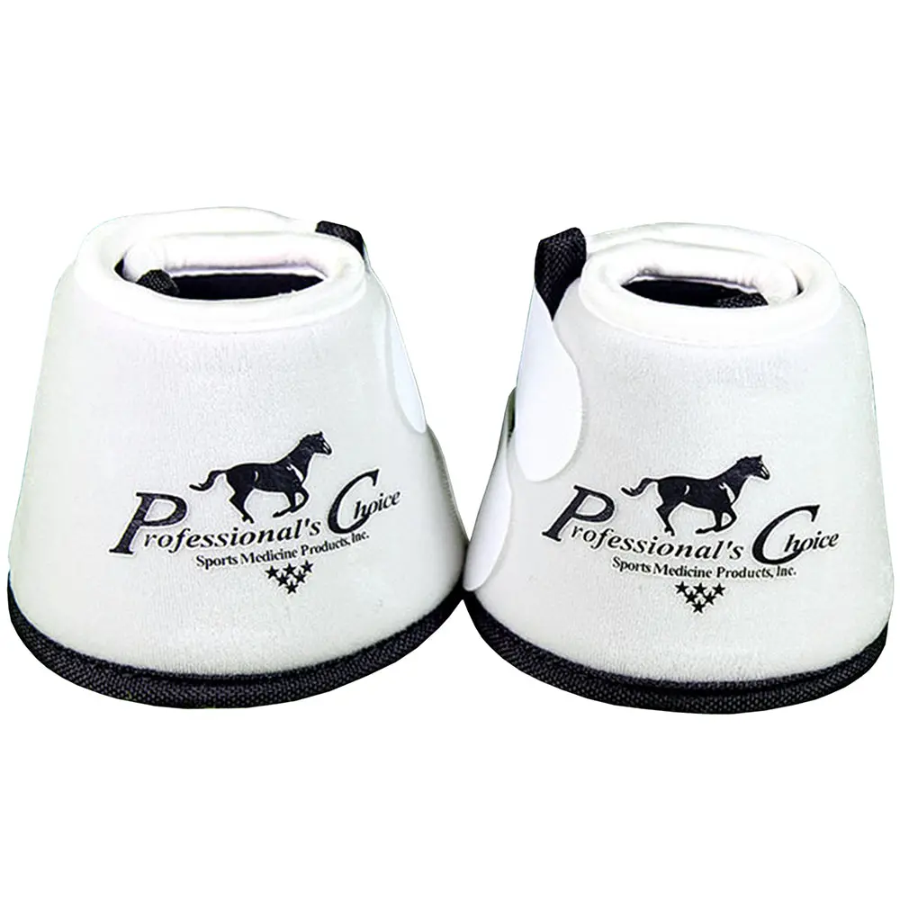 White Medium Professional's Choice Quick Wrap Hoof Soft Horse Bell Boot 1