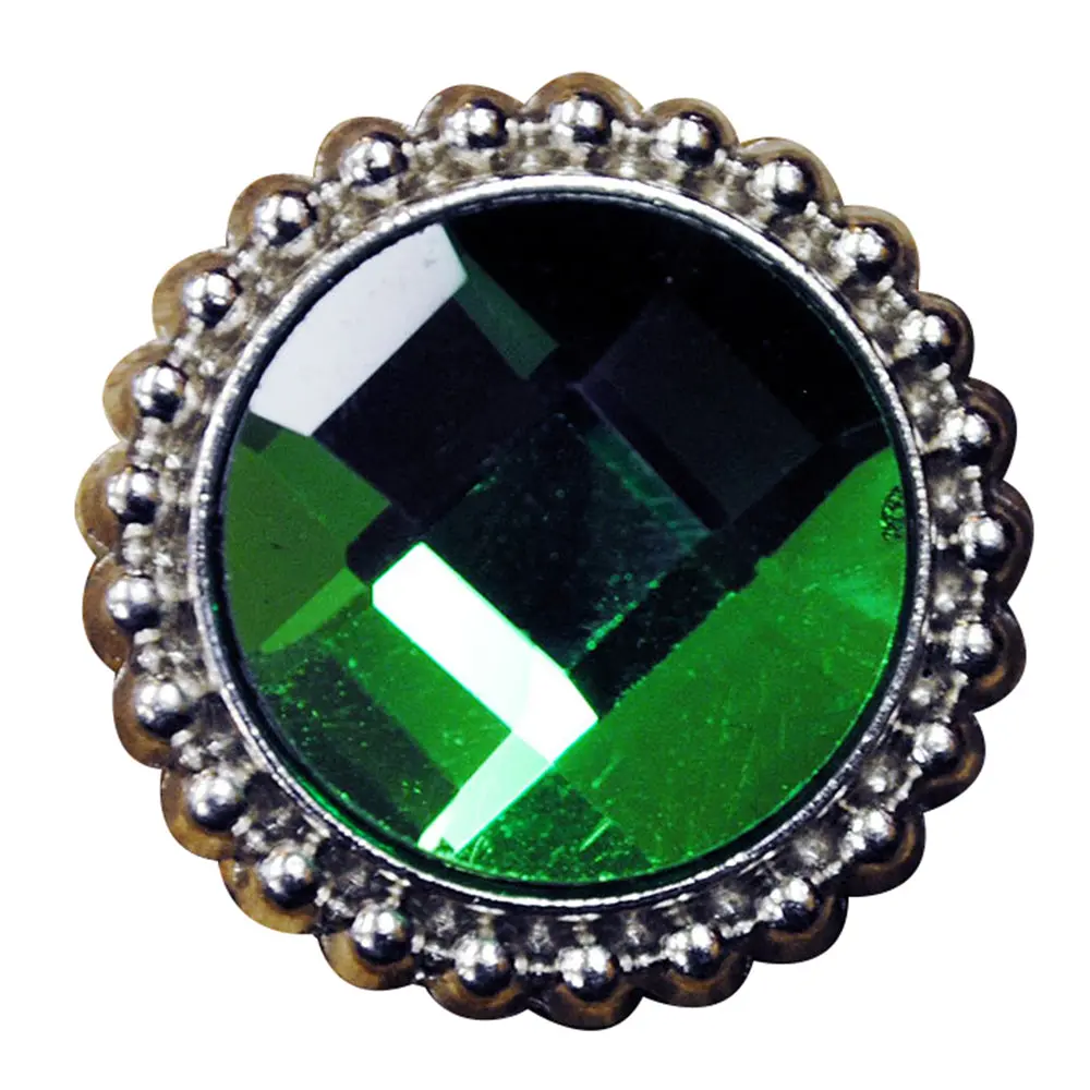 Hilason Western Screw Back Concho Green Glass Stone Nickel Saddle Bling Color | Bridle Conchos Slotted 1