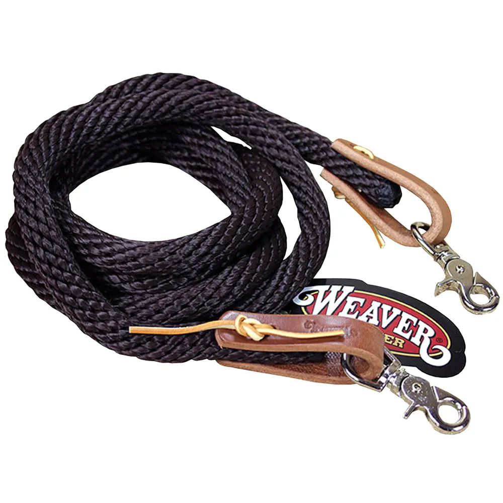 Weaver Western Tack Leather Nickle Plated Poly Roper Rein 5/8 X8 Inch 1