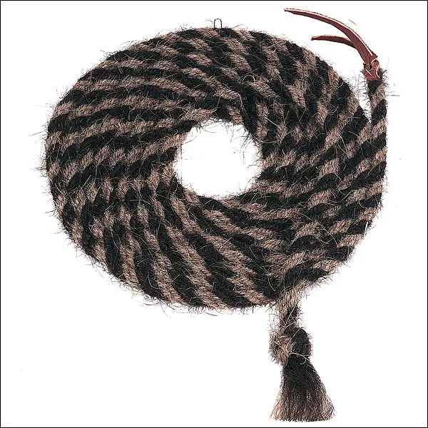 Black Light Brown 20Ft Weaver Leather Tail Hair Mecate Horse Hand Braided Reins 1