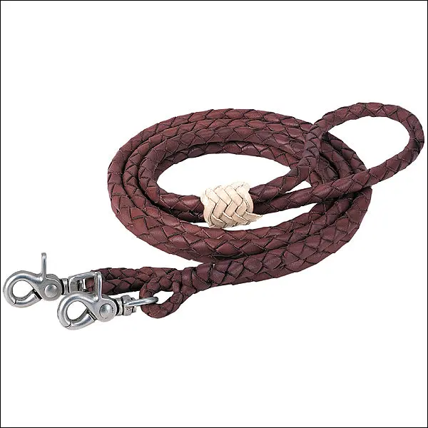 Weaver Leather Tack Round Braided Latigo Roper Horse Rein 1
