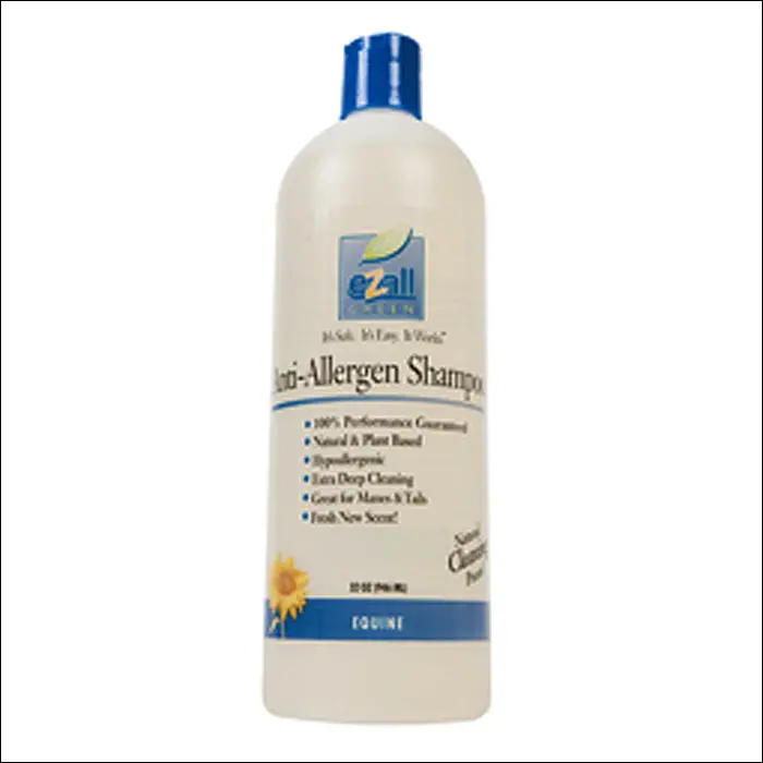 Ezall Anti-Allergen Dog Horse Cat Shampoo Jojoba Oil Vitamin E 32 Oz. 1