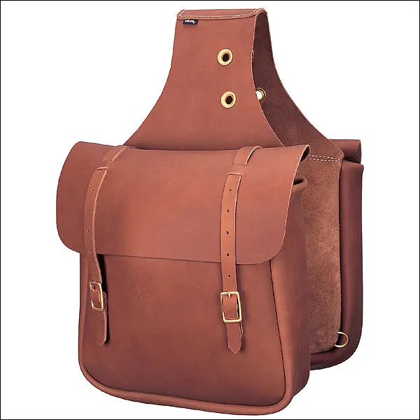 90-4251-Br Weaver Chap Brown Leather Horse Saddle Bag Tack Western 1