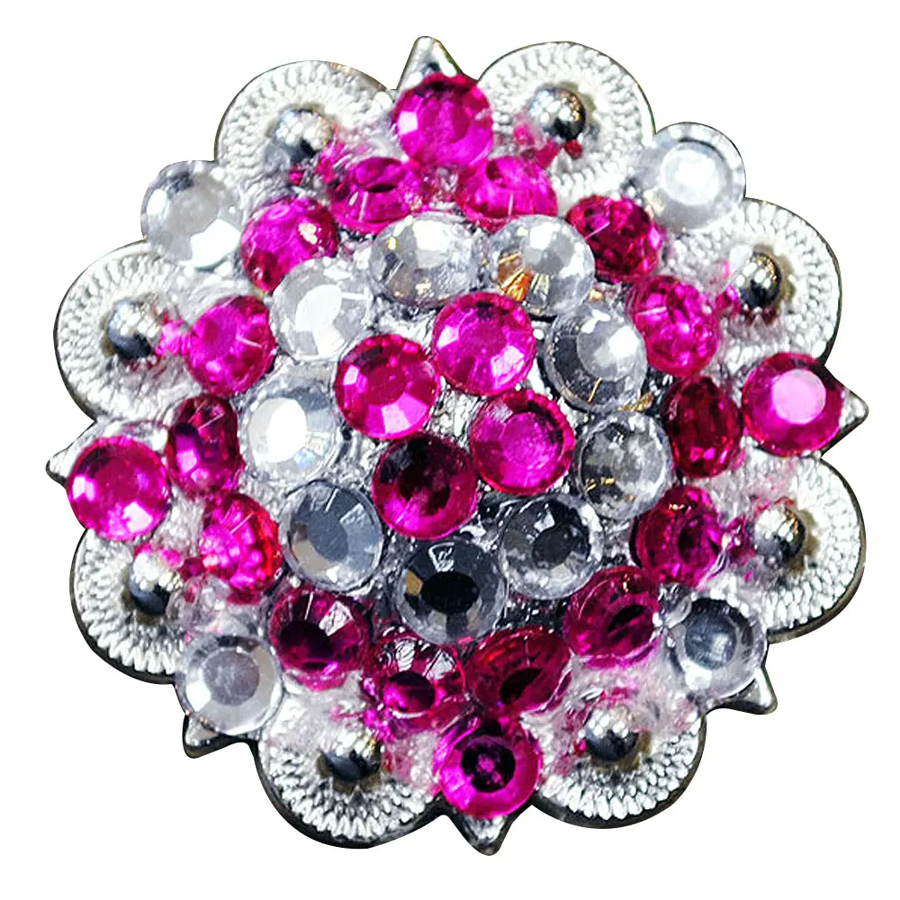 Hilason Western Berry Conchos Glass Rhinestones Bling 1.5" Tack Cowgirl 1