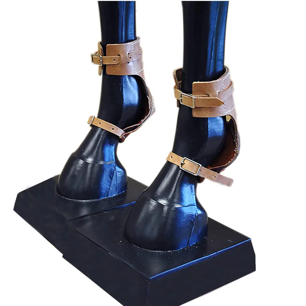 U-Hilason Western Horse Tack Leg Protection Leather Skid Boots 1