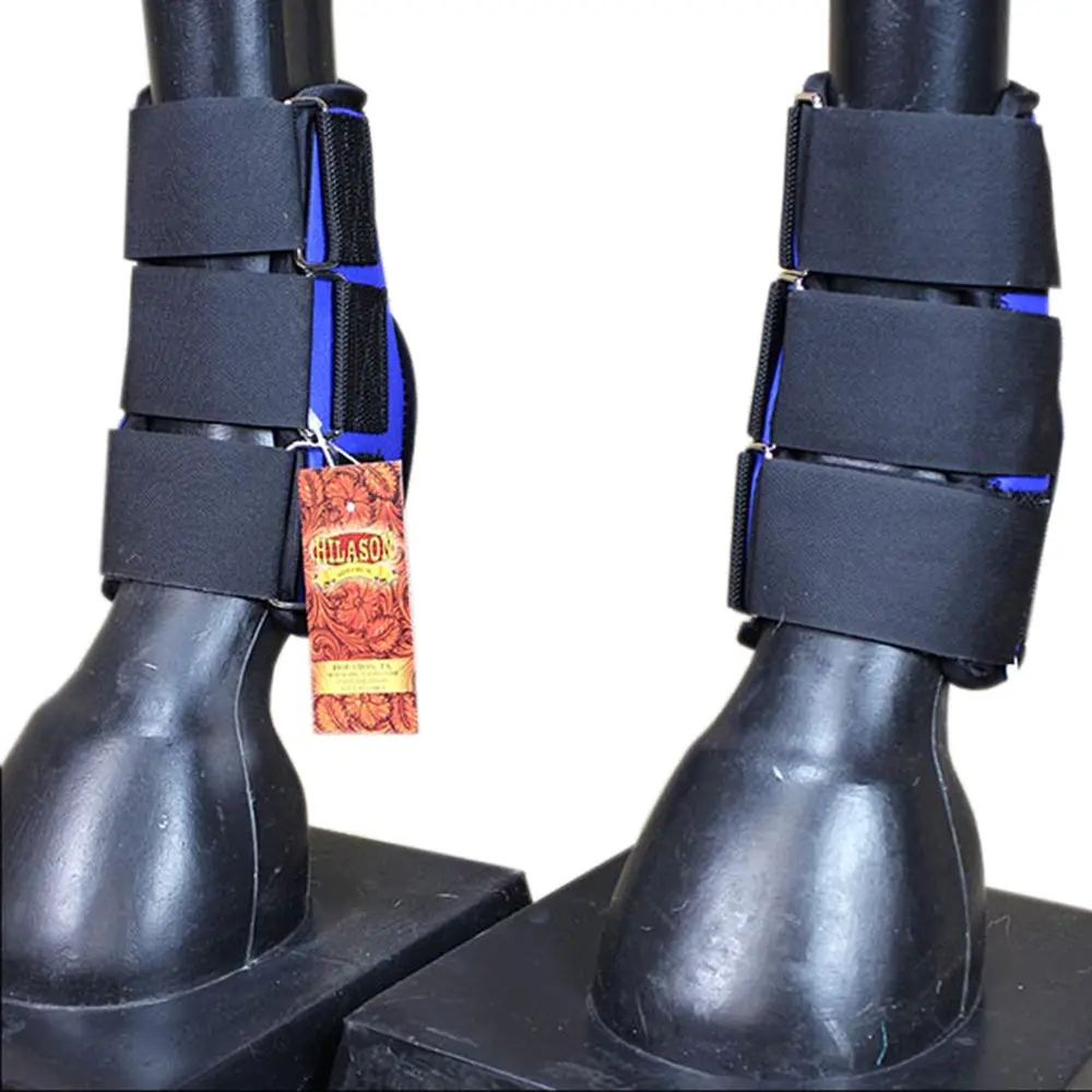 Hilason Western Horse Tack Leg Protection Deluxe Skid Boots - Blue 1