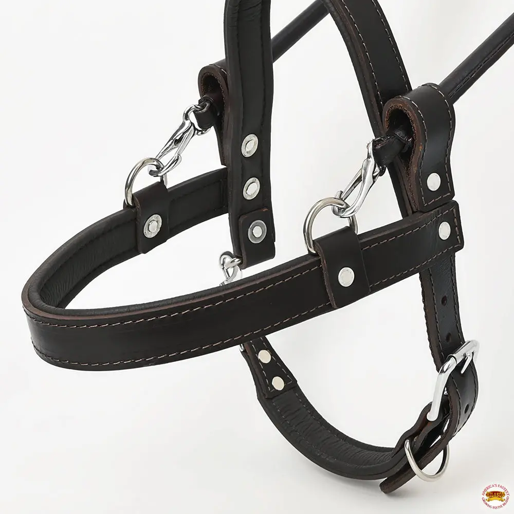 Hilason Guide Dog Harness Brown Padded Genuine Leather With Handle | Adjustable Straps For Training Breathable Therapy 4