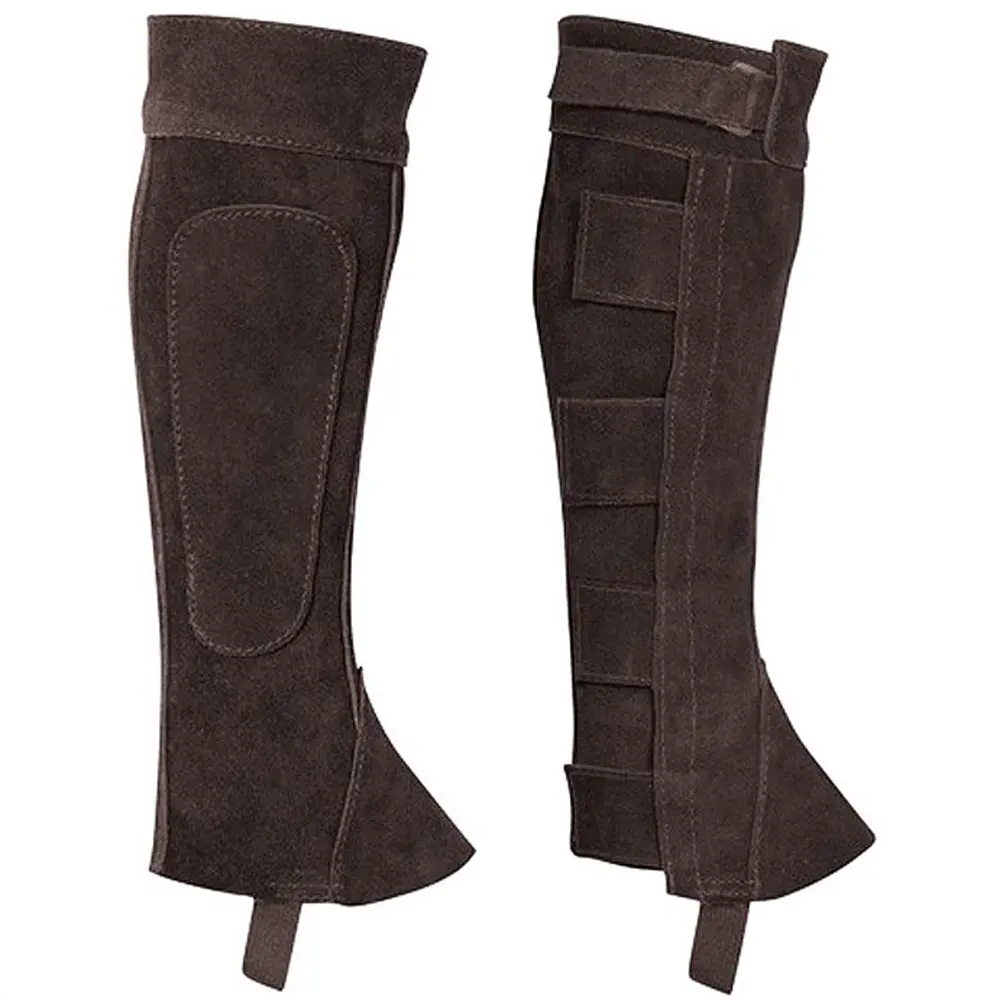 Child Medium Brown Half Suede Leather Chaps By Perris 1