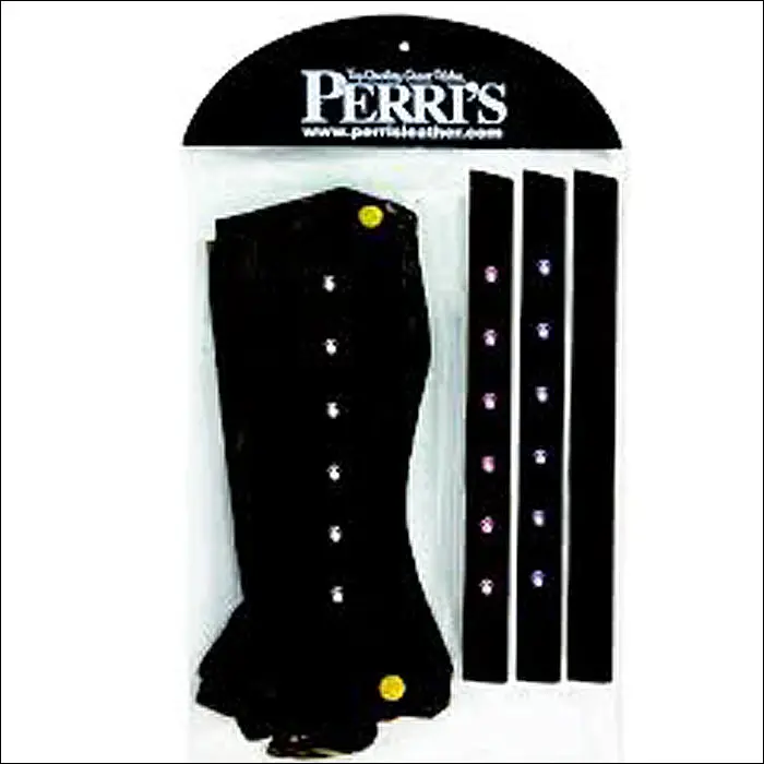 Perris Medium Black Pony Palooza Bling Zipper Child Half Chaps Combo 1