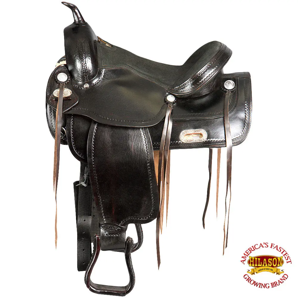 Hilason Western Horse Saddle American Leather Treeless Trail Pleasure | Barrel For Horses 1